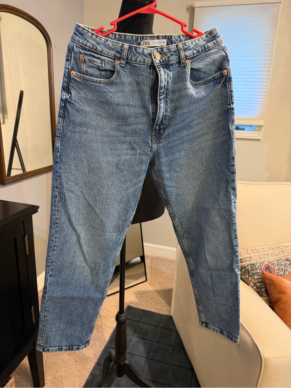 Zara Men's Light Blue Relaxed Fit Jeans